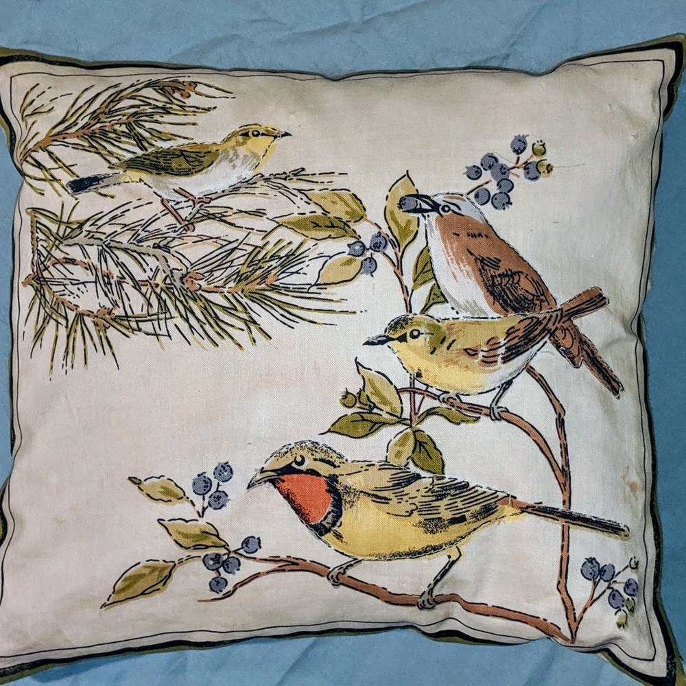 Vintage Handmade Embroidered Pillow